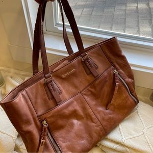 Cole Haan brown leather tote